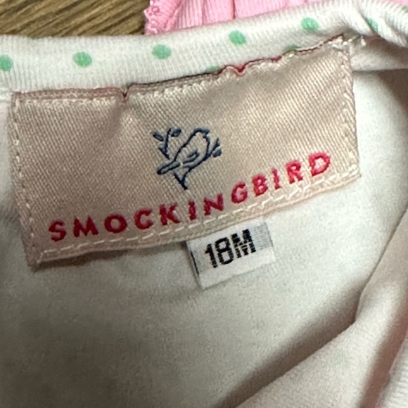 “Parker” Smocked White, Green, and Pink Matching Set. - Picture 4 of 4